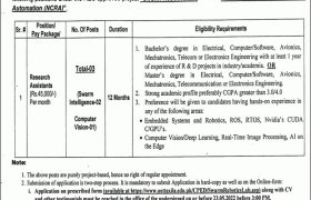 Research Position at UET Taxila 2022