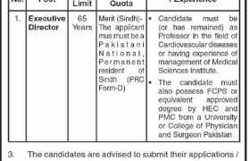 Positions at Govt of Sindh Health Department 2022