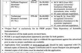 Jobs at PCSIR Islamabad 2022