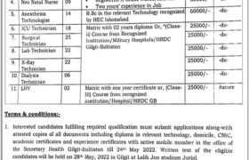 Jobs in Health Department Gilgit Baltistan 2022
