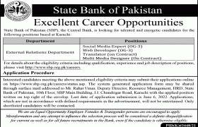 Careers at State Bank of Pakistan Karachi 2022