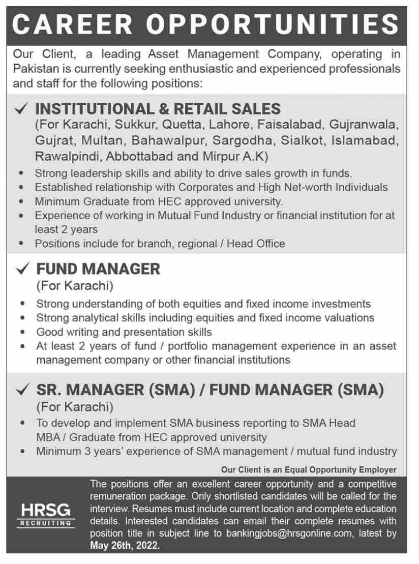 Asset Management Company Careers 2022 Latest Jobs In Pakistan