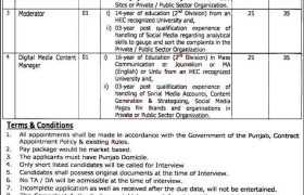 Digital Media Wing DGPR HQ Lahore Jobs 2022