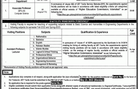 Positions at UET Taxila 2022