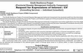Consultant Required at Sindh Resilience Project 2022