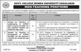 Jobs at GCWU Faisalabad 2022