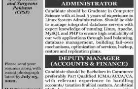 College of Physicians and Surgeons Pakistan Jobs 2022