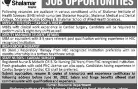 Jobs at SIHS Lahore 2022