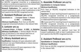 Vacancies at Sukkur IBA University 2022