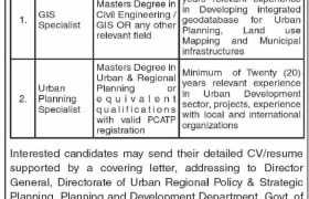 Planning & Development Department Sindh Jobs 2022