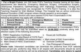 FCPS Part-II Trainees Required at POF Hospital 2022