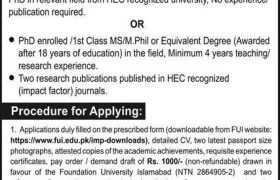 Jobs at Foundation University Islamabad 2022