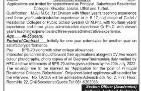 Jobs at Balochistan Residential Colleges 2022