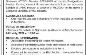 Jobs at Jinnah Post-Graduate Medical Centre 2022