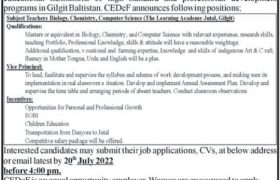 Jobs at CEDeF Gilgit Baltistan 2022