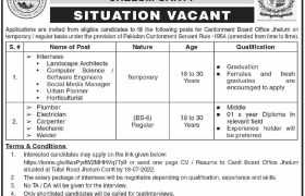 Jobs at Cantonment Board Jehlum 2022