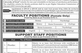 Jobs at University of Swat Women Campus 2022