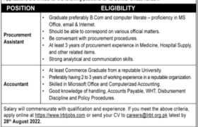 Jobs at LRBT Central Office Karachi 2022