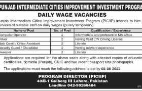 Daily Wages Jobs at PICIIP 2022