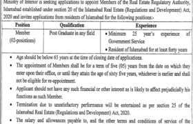 Jobs at Ministry of Interior Islamabad 2022
