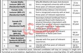 Jobs at Girls Cadet College Mardan 2022