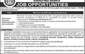 Jobs at NUML Rawalpindi Branch 2022