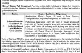 Consultancy Positions at NDMRF 2022