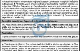 Higher Education Department KPK Jobs 2022
