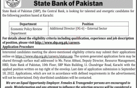 State Bank of Pakistan Careers 2022
