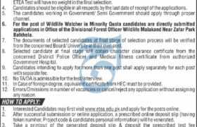 Jobs at Malakand Wildlife Division Batkhela 2022