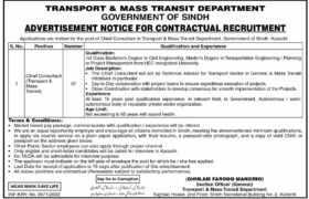 Transport & Mass Transit Department Sindh Jobs 2022