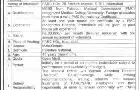 Jobs at PARC Islamabad 2022