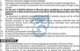 Jobs at Wildlife Division Malakand 2022