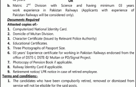 latest jobs in pakistan, jobs in pakistan, jobs in multan, pakistan railways divisional office multan jobs 2022, pakistan railways jobs,