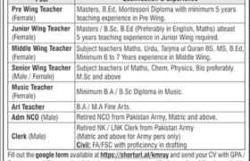 Jobs at APS&C EME Campus Rawalpindi 2022