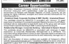 Pak China Investment Company Limited Jobs 2022