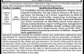 Jobs at PRCS Provincial Branch Quetta 2022