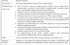 Planning & Development Department Balochistan Jobs 2022