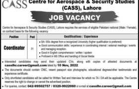 Jobs at CASS Lahore 2022