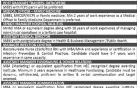Jobs at Shalamar Institute of Health Sciences 2022