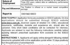 Jobs at IESCO 2022