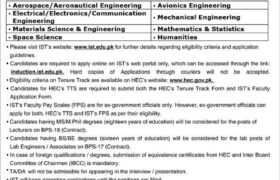 Jobs at Institute of Space Technology 2022
