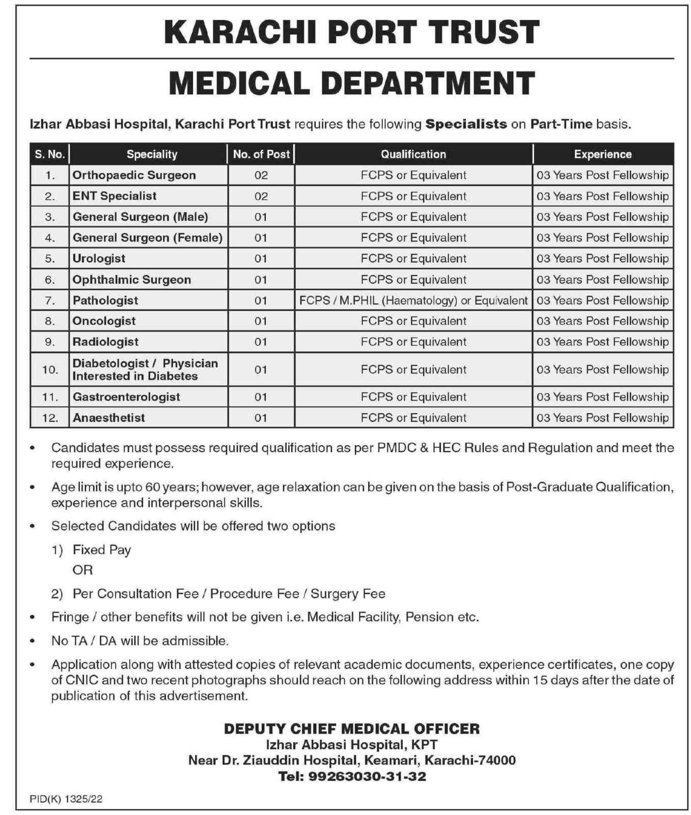Jobs at Izhar Abbasi Hospital Karachi 2022