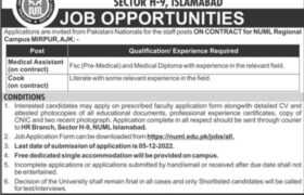 Jobs at NUML Regional Campus Mirpur AJK 2022