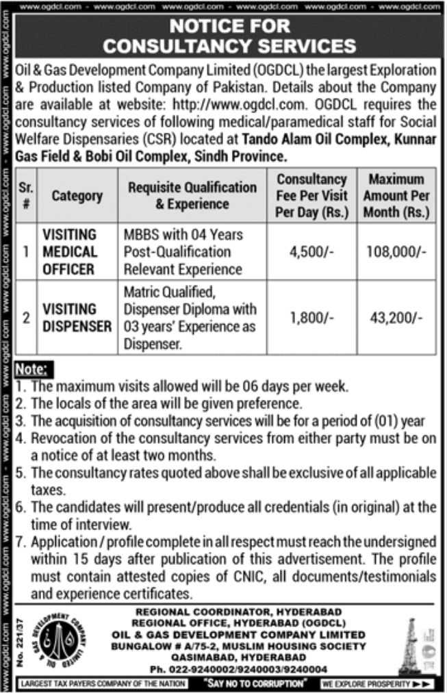 Jobs at OGDCL Sindh 2022