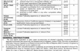 Jobs at MNS-UET Multan 2022