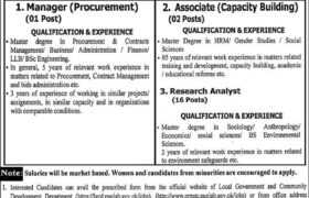 Jobs at PRMSC Head Office Lahore 2022