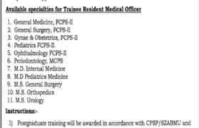 Trainee RMO Required at PGMI Islamabad 2022