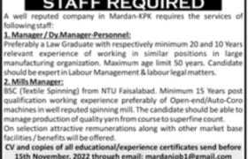 Staff Required in Mardan 2022