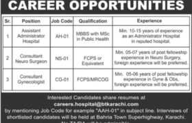 Medical Jobs at Bahria Town Karachi 2022